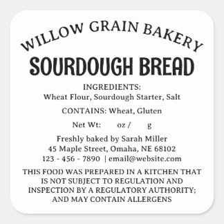 Nebraska Cottage Law Mat Sourdough Bröd Etikett