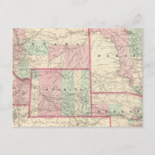 Nebraska, Dakota, Idaho, Montana och Wyoming Vykort
