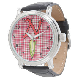 Nebraska Dam Black Leather Watch Armbandsur