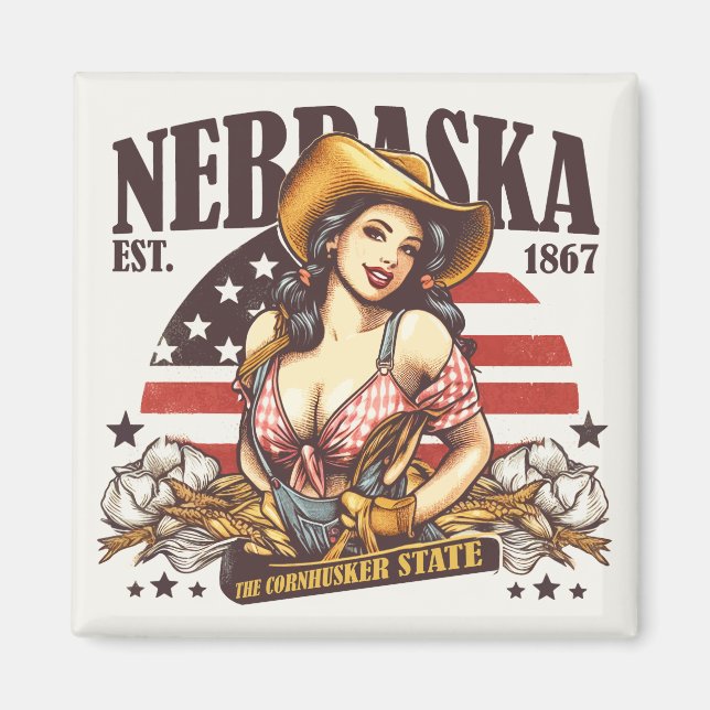 Nebraska, delstaten Cornhusker Magnet (Framsidan)