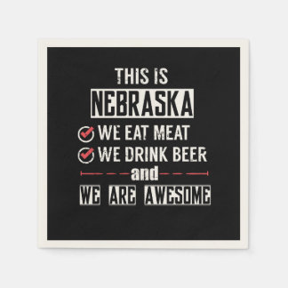 Nebraska Eat Kött Drink Beer Fantastisk Pappersservett
