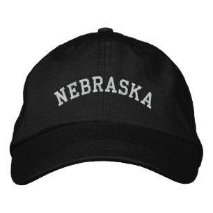 Nebraska Embroied Justable Cap Black Broderad Keps