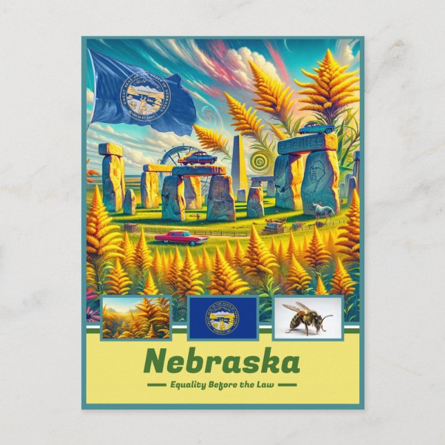 Nebraska Essence Vibrant Landmark Vykort (Framsida)