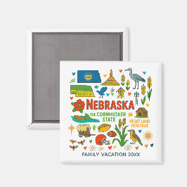 Nebraska Familjeresa Minnessak Anpassad Magnet