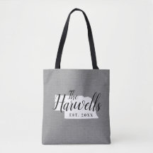 Nebraska Family Monogram State Tote Bag