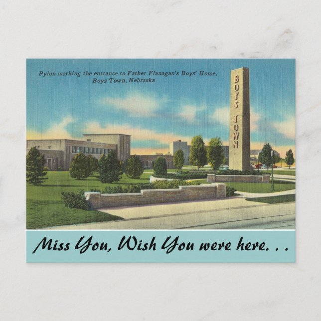 Nebraska, Far Flanagans Boys Town Vykort (Framsida)