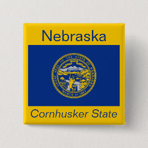Nebraska Flagga Button Knapp