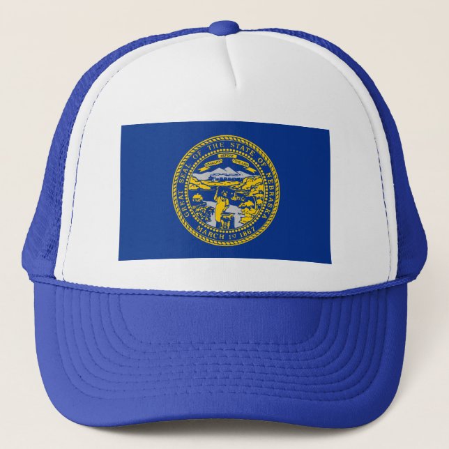 Nebraska Flagga Hat Truckerkeps (Framsida)