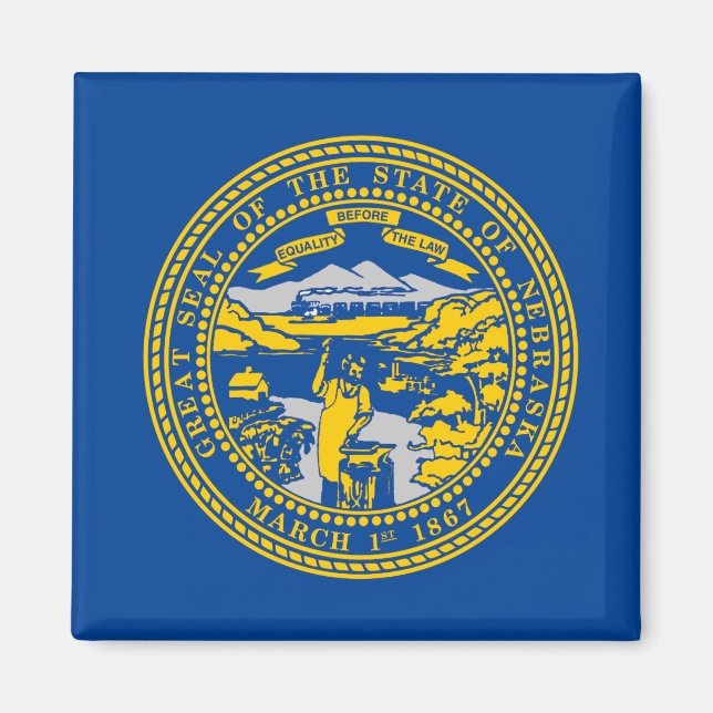 Nebraska flagga magnet (Framsidan)