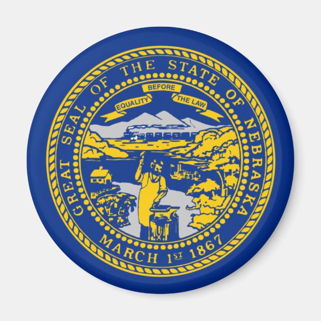 Nebraska Flagga Magnet (Framsidan)