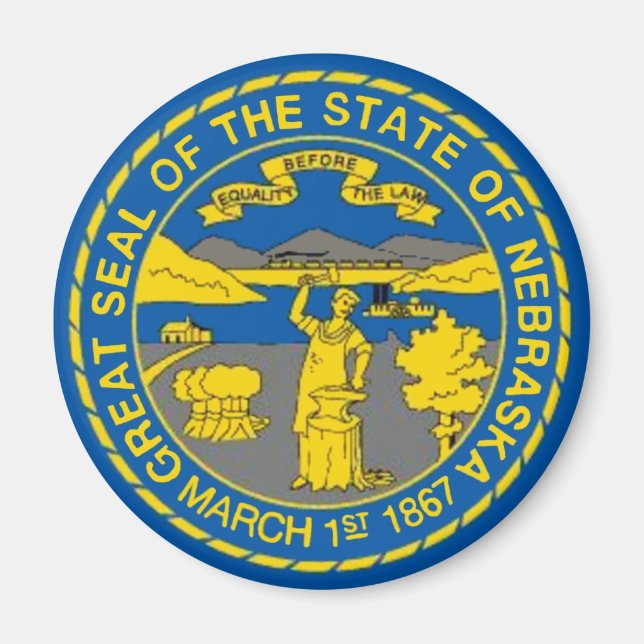 Nebraska Flagga Magnet (Framsidan)
