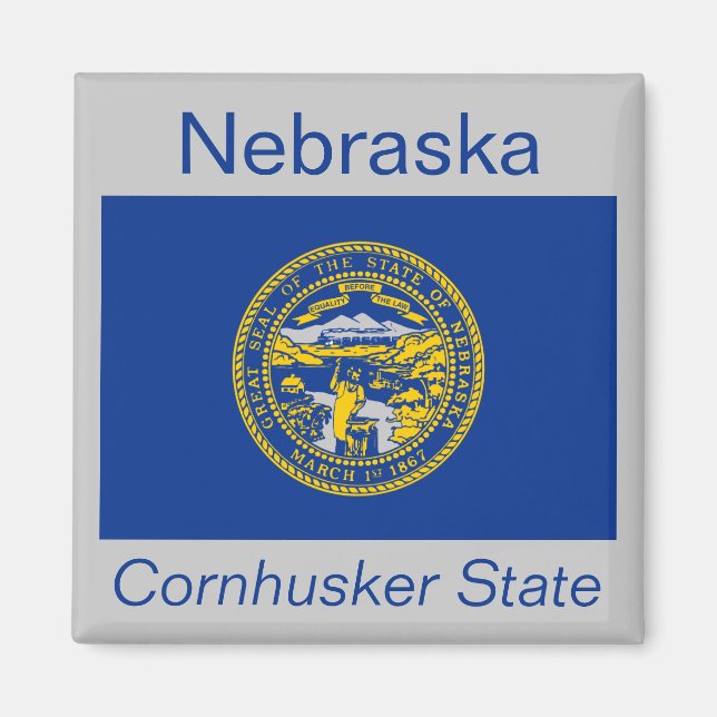 Nebraska Flagga Magnet (Framsidan)
