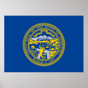 Nebraska flagga poster