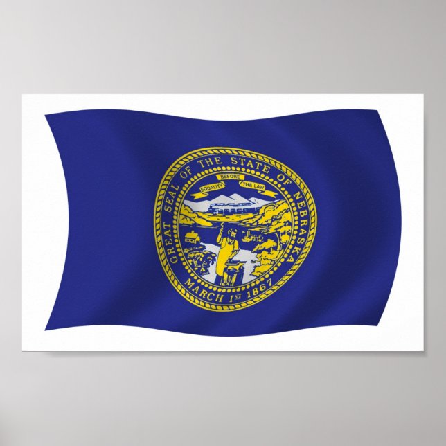 Nebraska Flagga Poster Skriv ut (Framsidan)