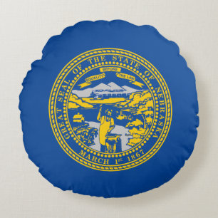 Nebraska flagga rund kudde