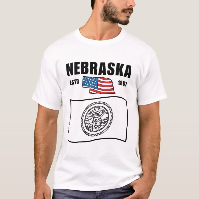 Nebraska flagga USA T Shirt (Framsida)