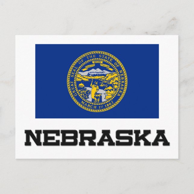 Nebraska Flagga Vykort (Framsida)