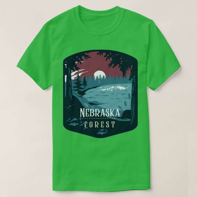 Nebraska Forest Camping Hiking and Backpackaging t Shirt (Design framsida)