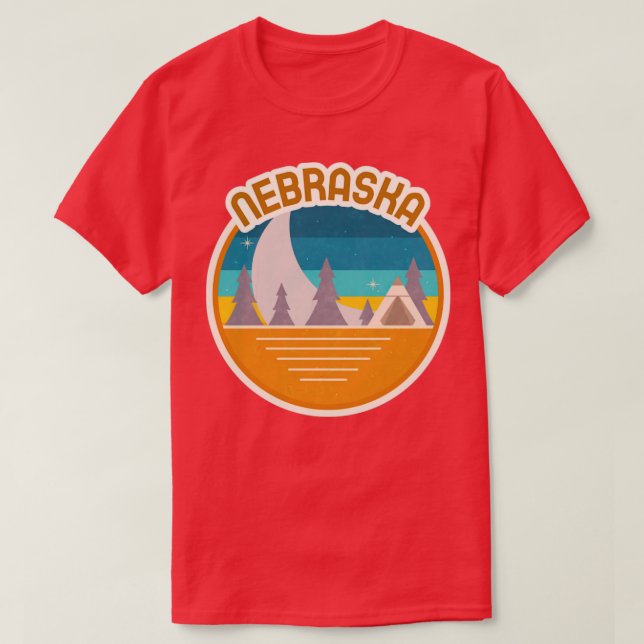 Nebraska Forest Camping Hiking and Backpackaging t Shirt (Design framsida)