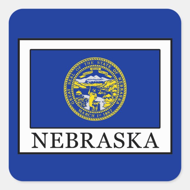 Nebraska Fyrkantigt Klistermärke (Framsida)