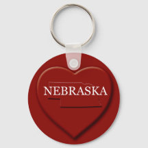 Nebraska Heart Karta Keychain