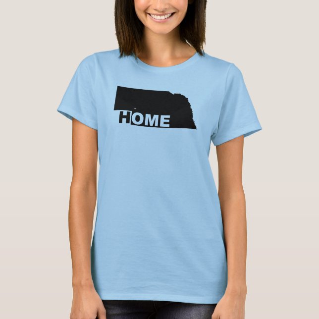 Nebraska Hemma Borta Från Stat T-Shirt Tröjor (Framsida)