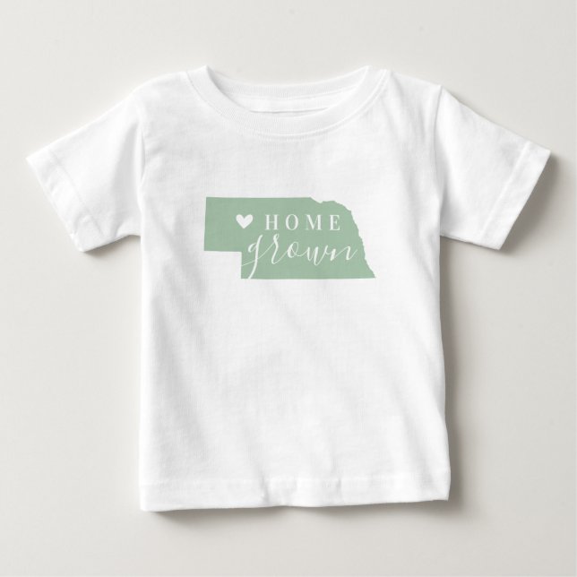 Nebraska Home Grown | Redigerbar Färg-stat Karta T Shirt (Framsida)