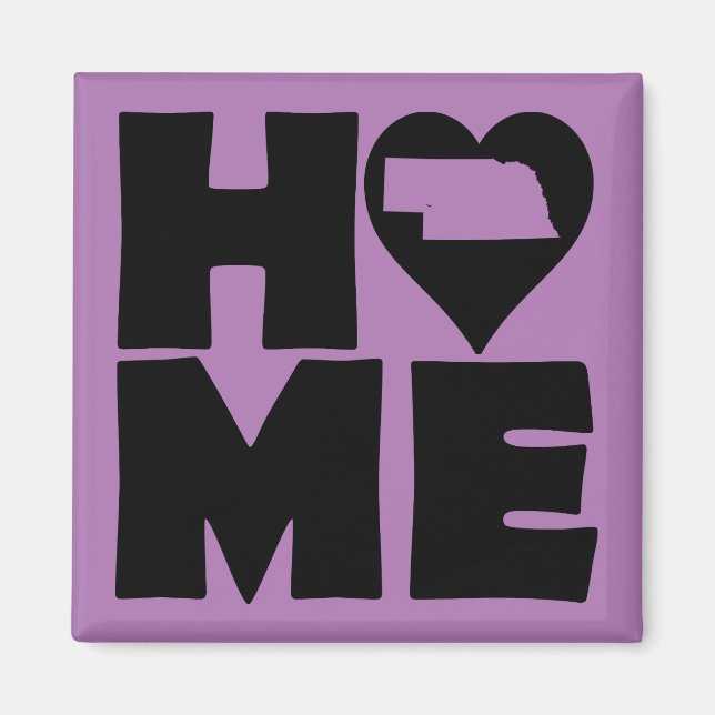 Nebraska Home Heart State Fridge Magnet (Framsidan)