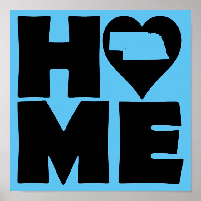 Nebraska Home Heart State Poster Sign (Framsidan)