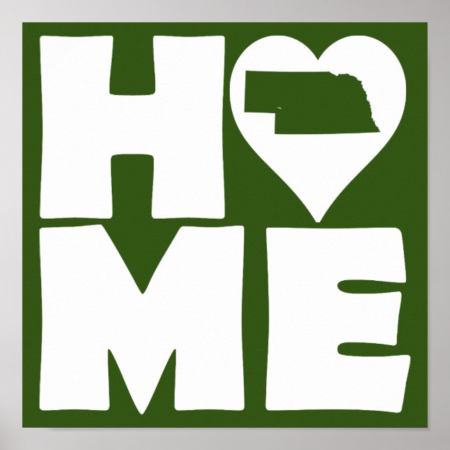 Nebraska Home Heart State Poster Sign (Framsidan)
