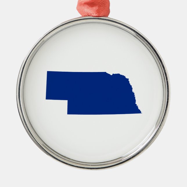 Nebraska i blått julgransprydnad metall (Framsidan)