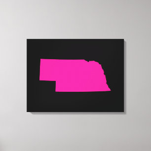 Nebraska i rosa canvastryck