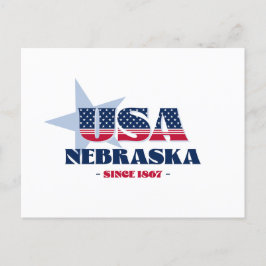 Nebraska in Red, White and Blue Postcard Vykort