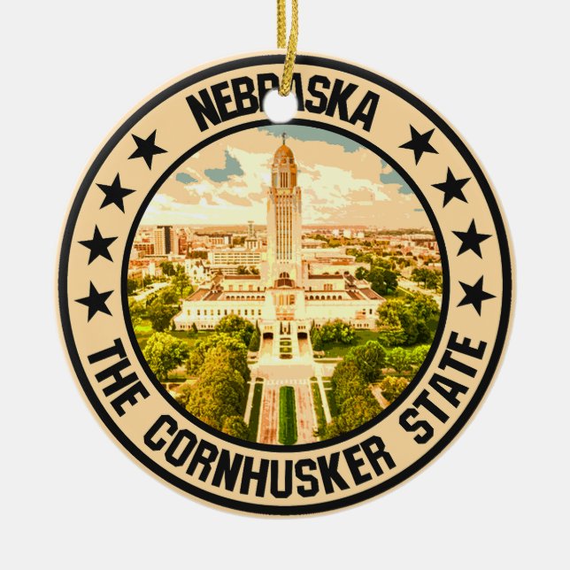 Nebraska Julgransprydnad Keramik (Framsidan)