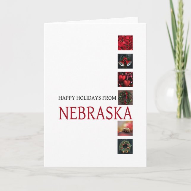 Nebraska-julkort med prydnadsföremål helgkort (Framsida)