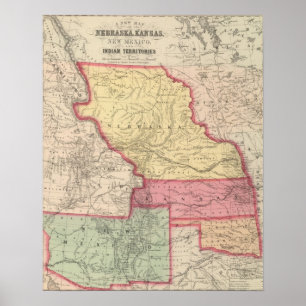 Nebraska, Kansas, New mexico Poster