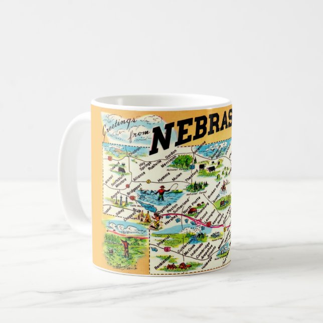 Nebraska Karta Mugg (Framsida vänster)