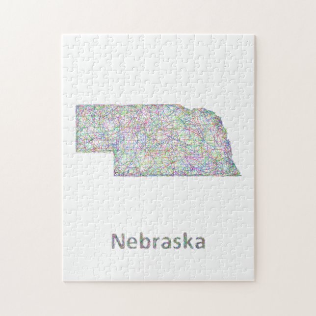 Nebraska karta pussel (Vertikal)