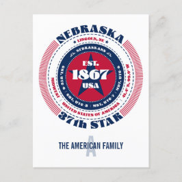 Nebraska, Lincoln, NE, Patriotic, Monogram Vykort