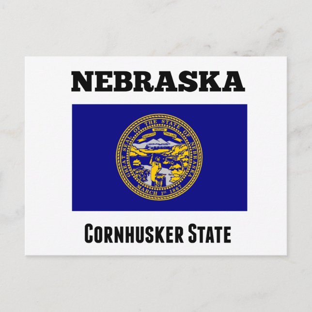 Nebraska, Majsavrlarstaten, Flagga Vykort (Framsida)