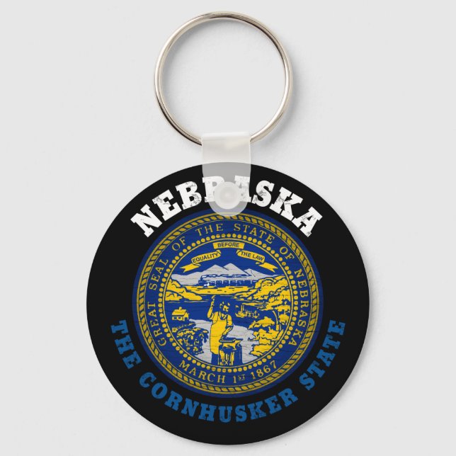 NEBRASKA MAJSSKALARSTATENS FLAGGA NYCKELRING (Framsida)