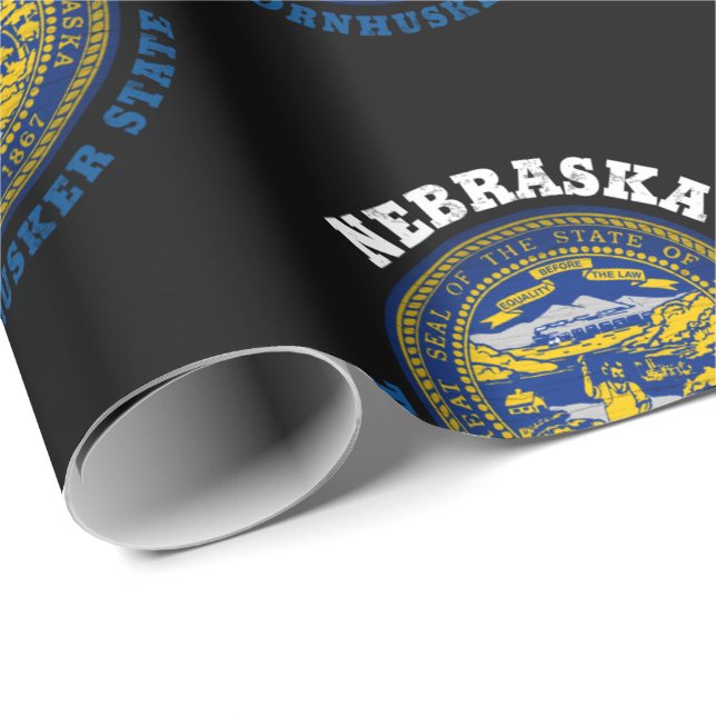 NEBRASKA MAJSSKALARSTATENS FLAGGA PRESENTPAPPER (Rullad Hörn)