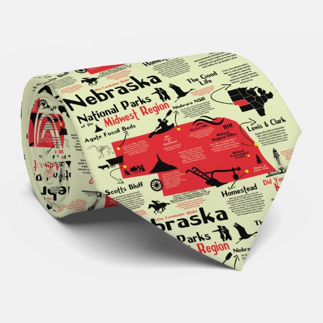 Nebraska National Parker Infogragrafik Karta Slips (Rullad)