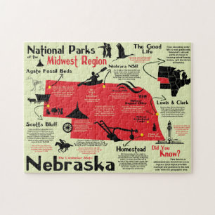 Nebraska National Parker Infographic Karta Pussel