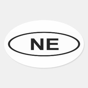 Nebraska ’NE’ Ovalt Klistermärke