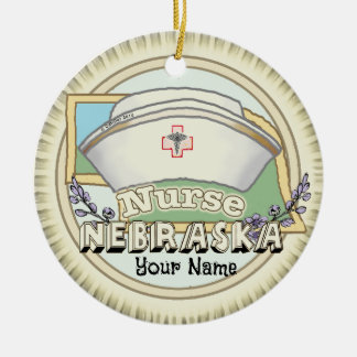 Nebraska Nurse Julgransprydnad Keramik