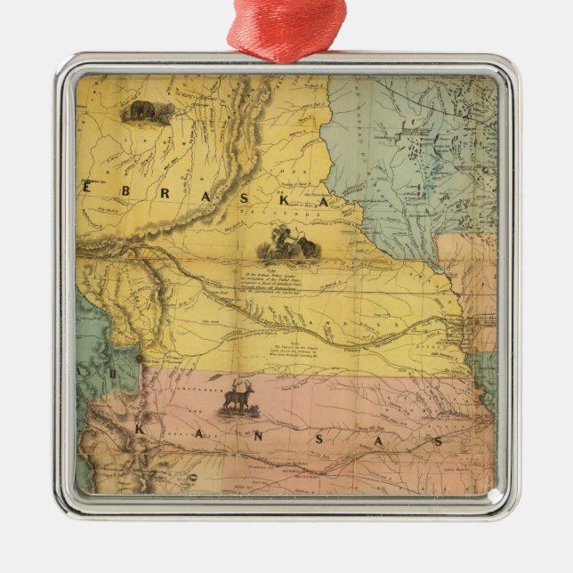 Nebraska och Kansas 2 Julgransprydnad Metall (Framsidan)