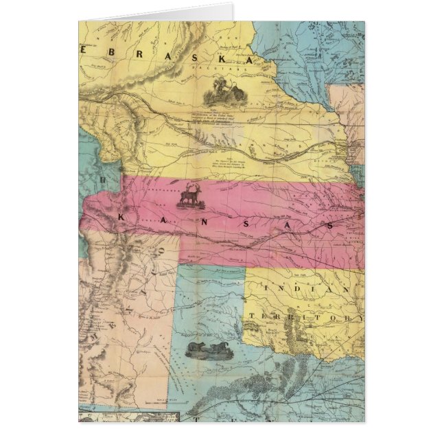 Nebraska och Kansas 3 Hälsningskort (Framsidan)