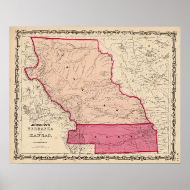 Nebraska och Kansas Poster (Framsidan)