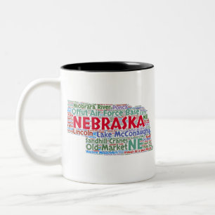 Nebraska ordmoln Två-Tonad mugg
